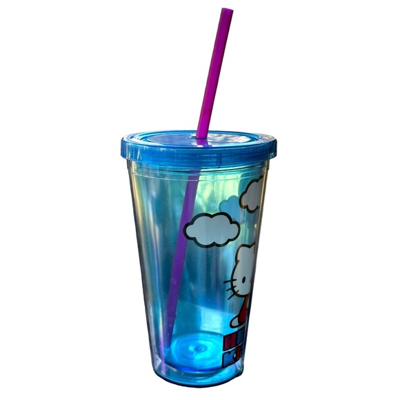 RARE Hello Kitty Tumbler Collectible Glitter Balloon Sanrio 16 Oz Travel Cup - Picture 2 of 10